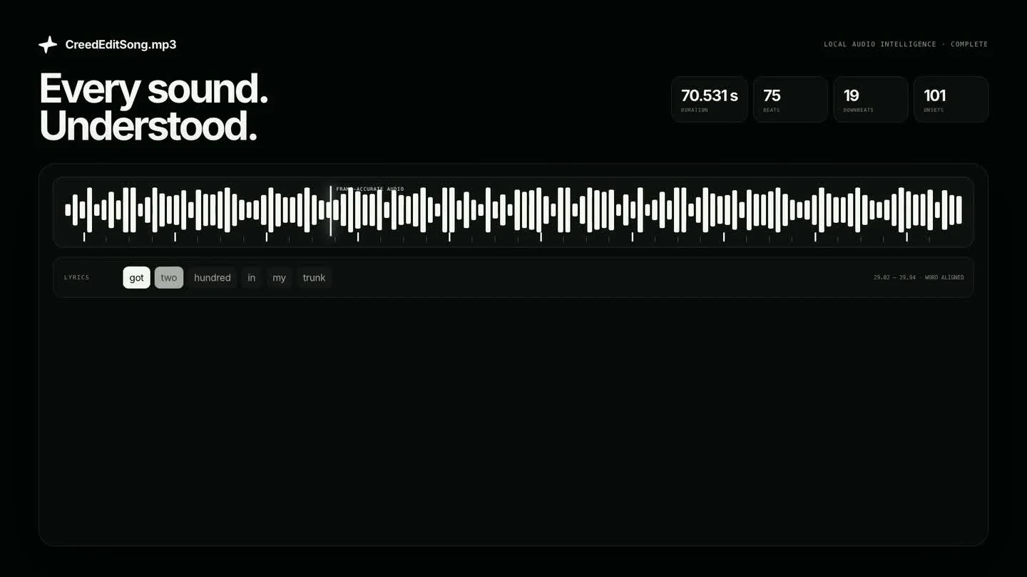 VibeEdit mapping beats, instruments, lyrics, and energy across a song